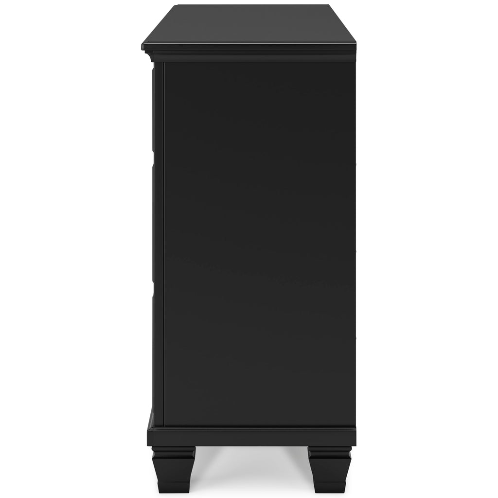Lanolee Black California King Panel 5-Piece Bedroom Set