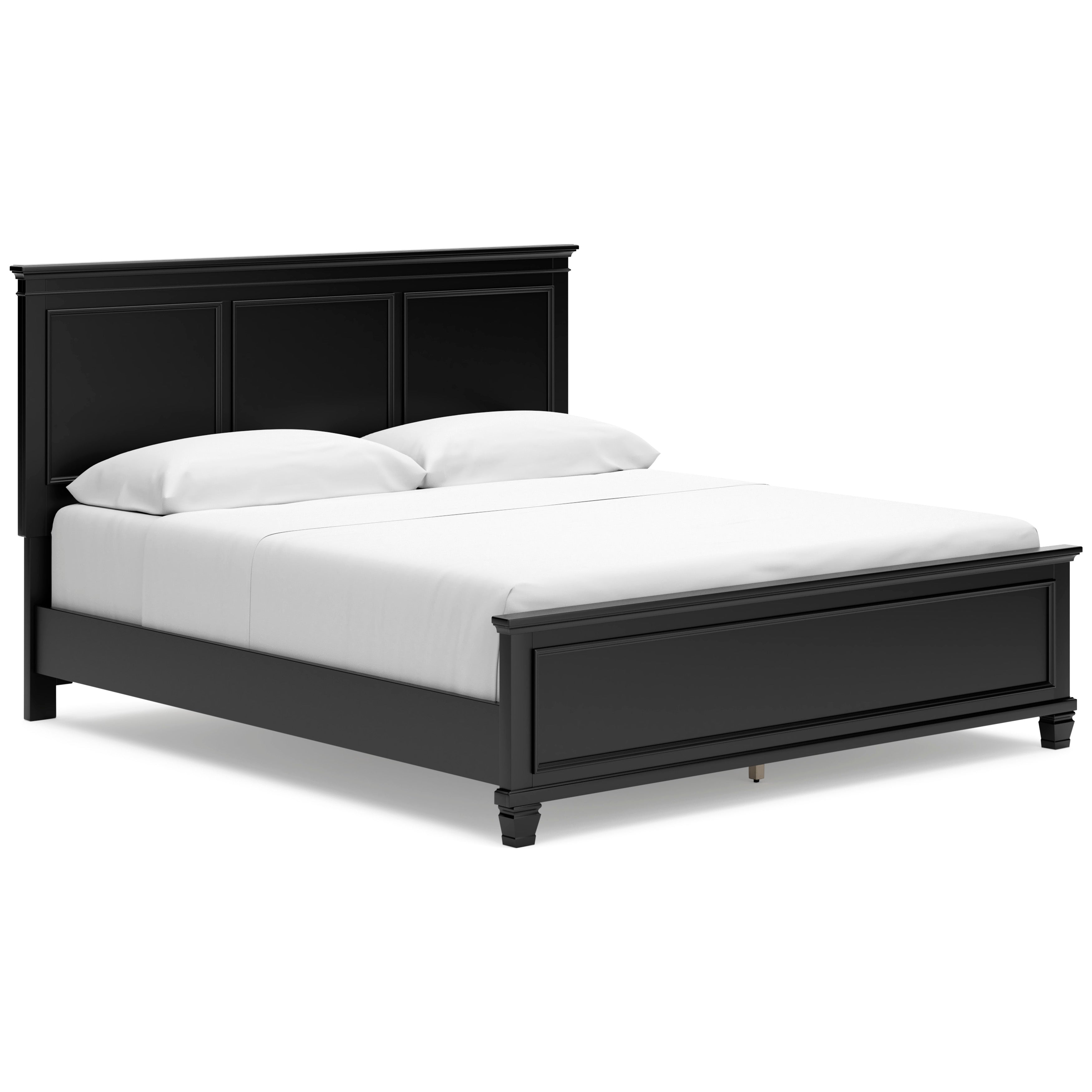 Lanolee California King Panel 6 Pc Bedroom Set w/ 2 Nightstands, Black