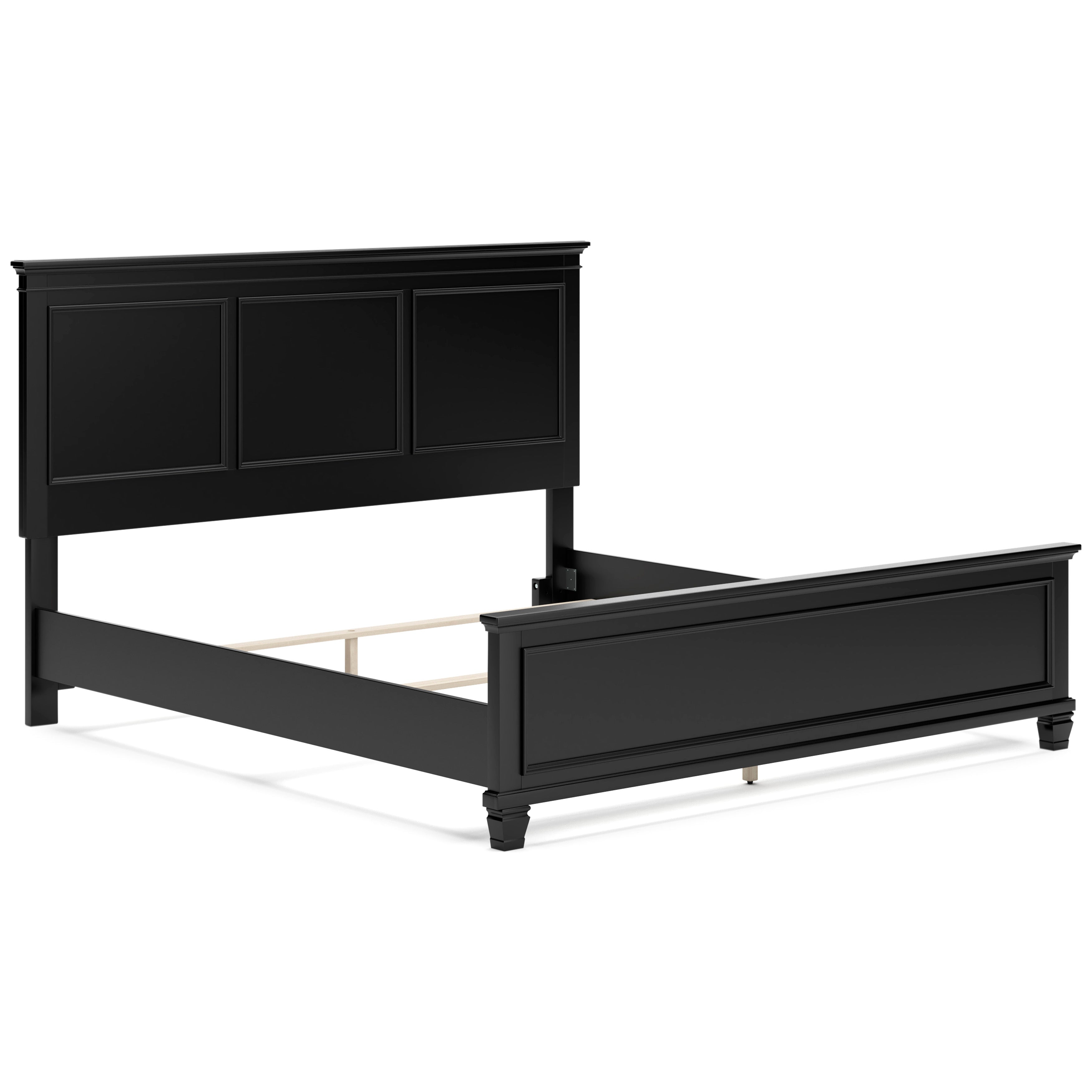 Lanolee California King Panel 6 Pc Bedroom Set w/ 2 Nightstands, Black