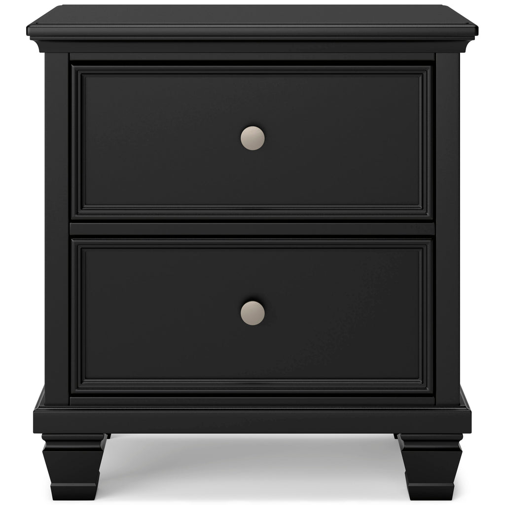 Lanolee California King Panel 6 Pc Bedroom Set w/ 2 Nightstands, Black