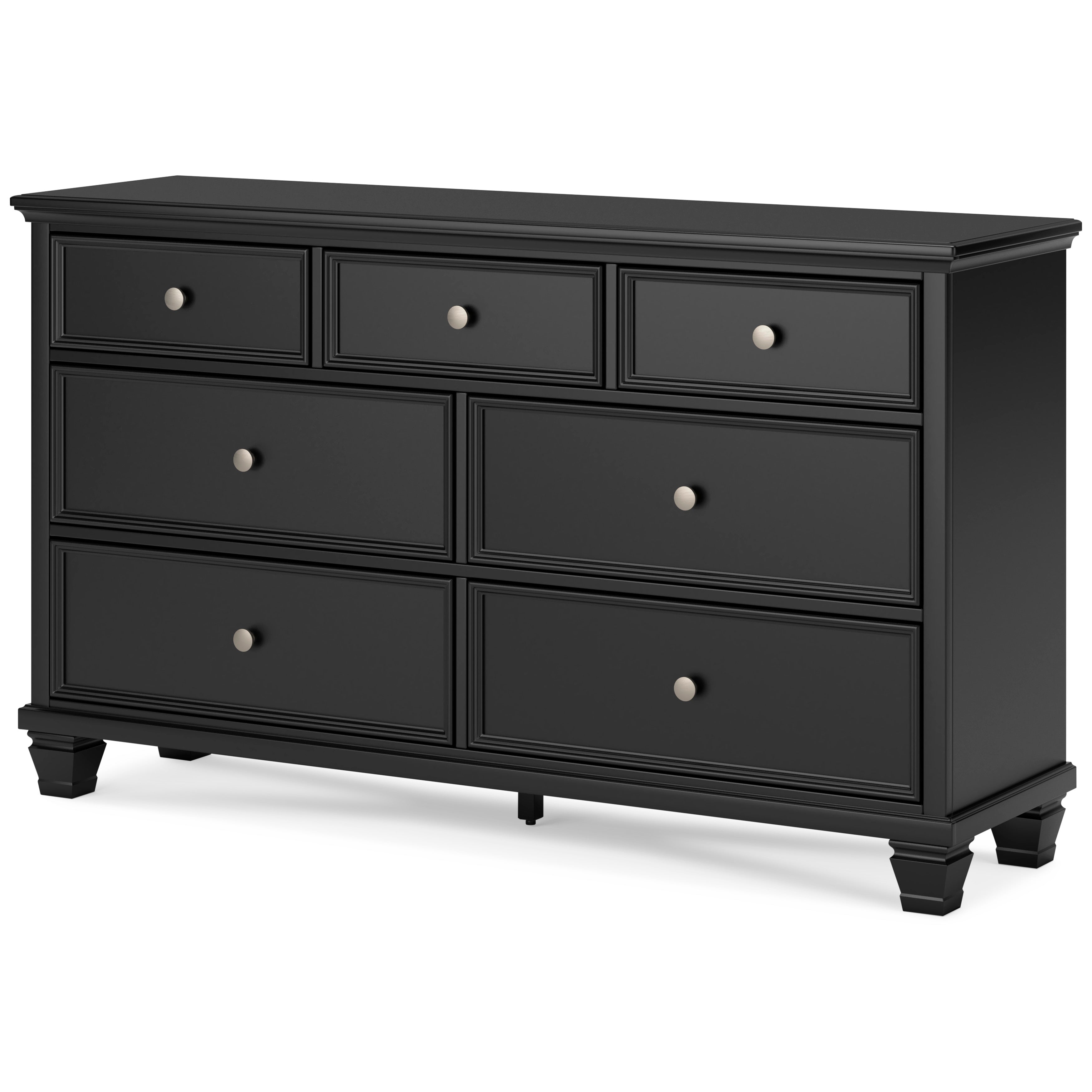 Lanolee California King Panel 6 Pc Bedroom Set w/ 2 Nightstands, Black