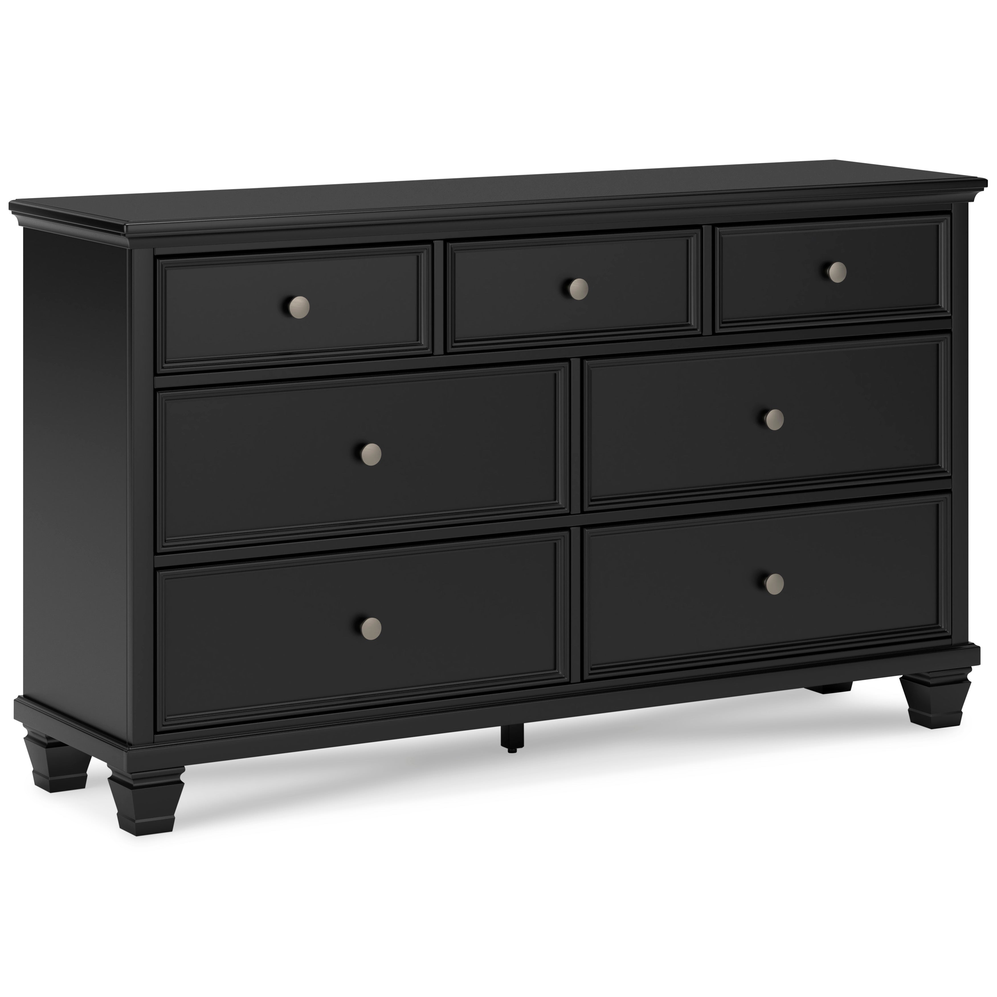 Lanolee California King Panel 6 Pc Bedroom Set w/ 2 Nightstands, Black
