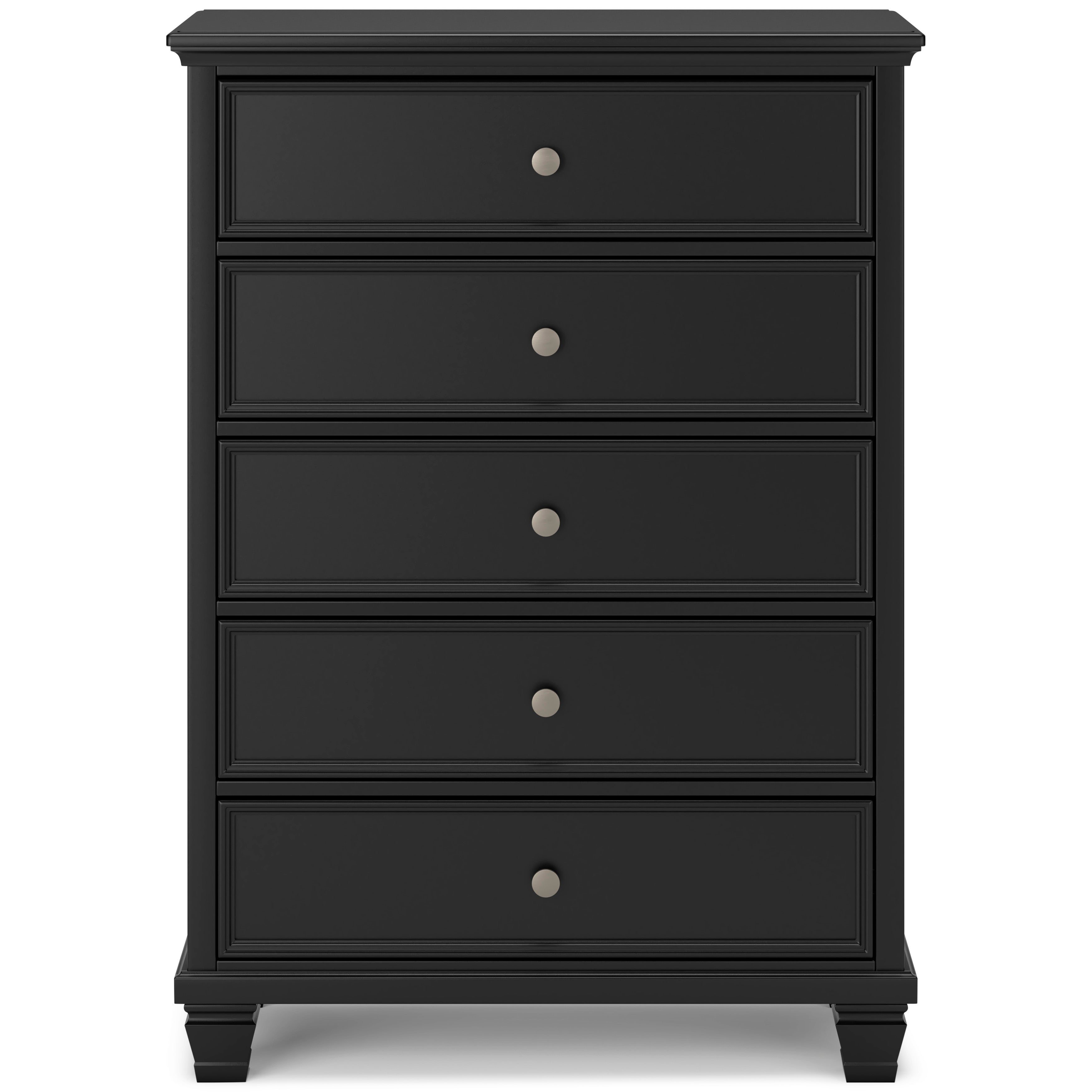 Lanolee California King Panel 6 Pc Bedroom Set w/ 2 Nightstands, Black