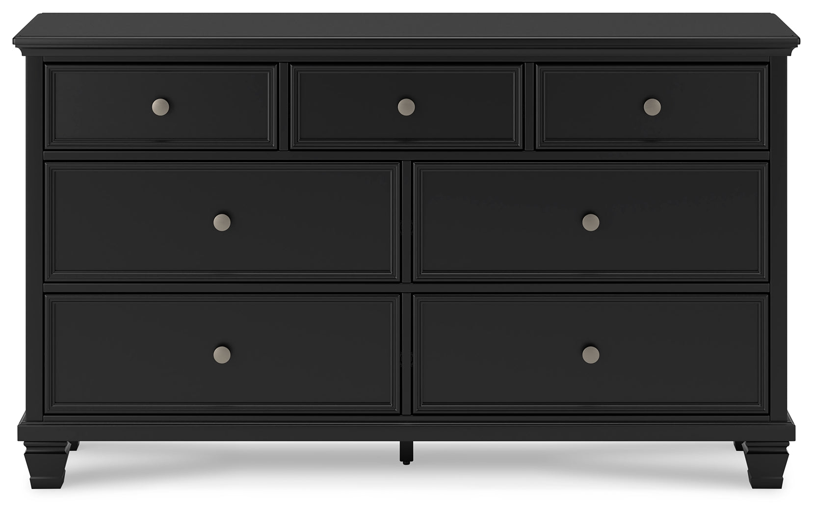 Lanolee California King Panel Bed, Dresser, Chest and 2 Nightstands, Black
