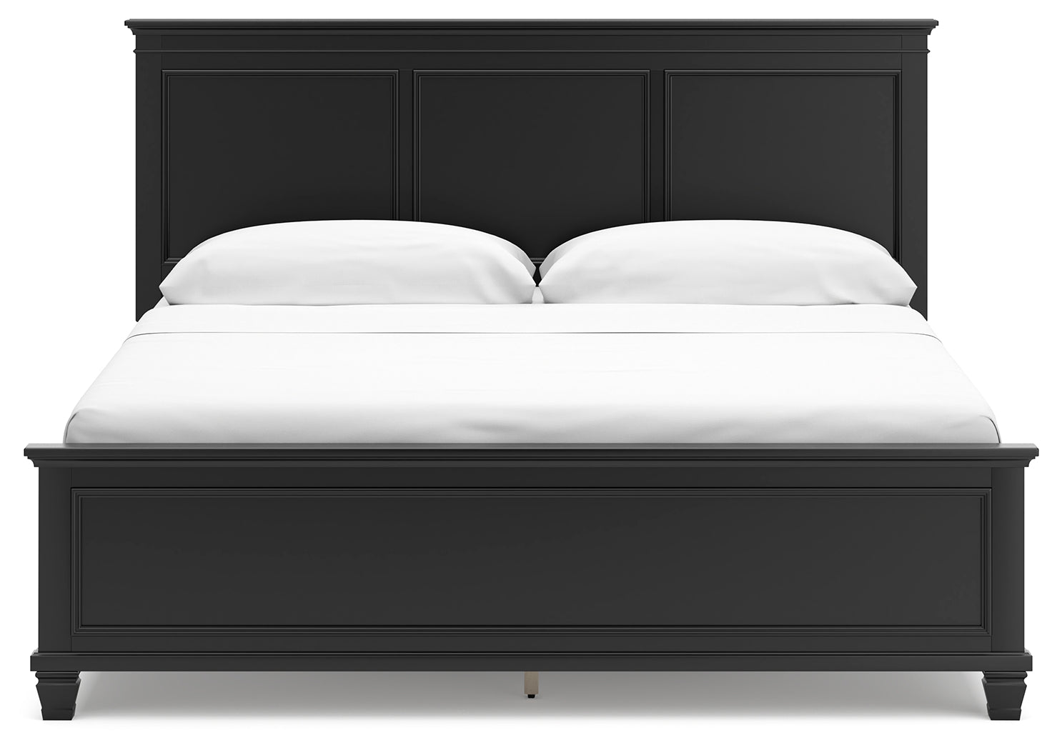 Lanolee California King Panel Bed, Dresser, Chest and 2 Nightstands, Black