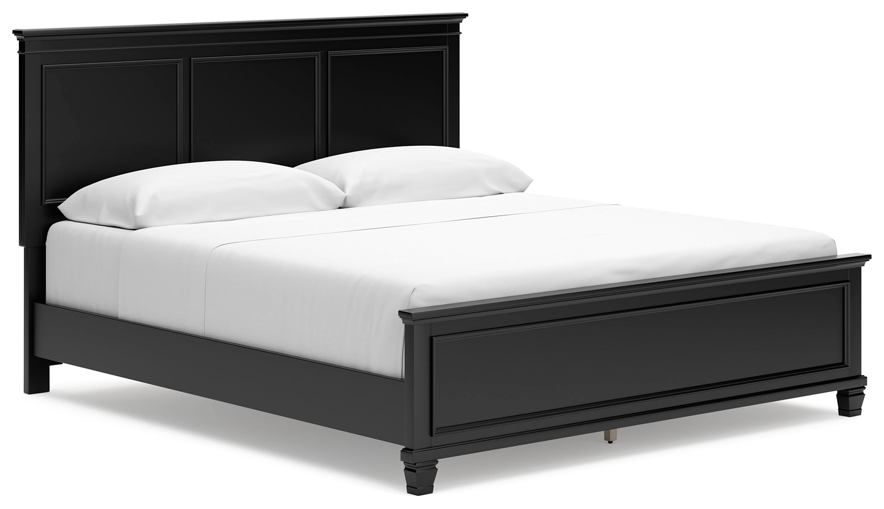 Lanolee California King Panel Bed, Dresser, Chest and 2 Nightstands, Black