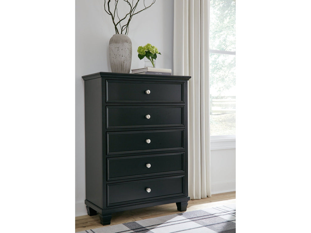 Lanolee Black Chest of Drawers