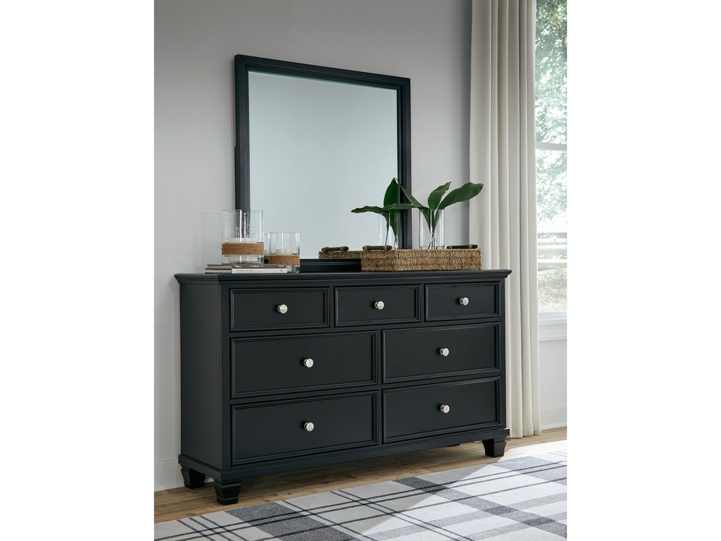 Lanolee Black Dresser and Mirror