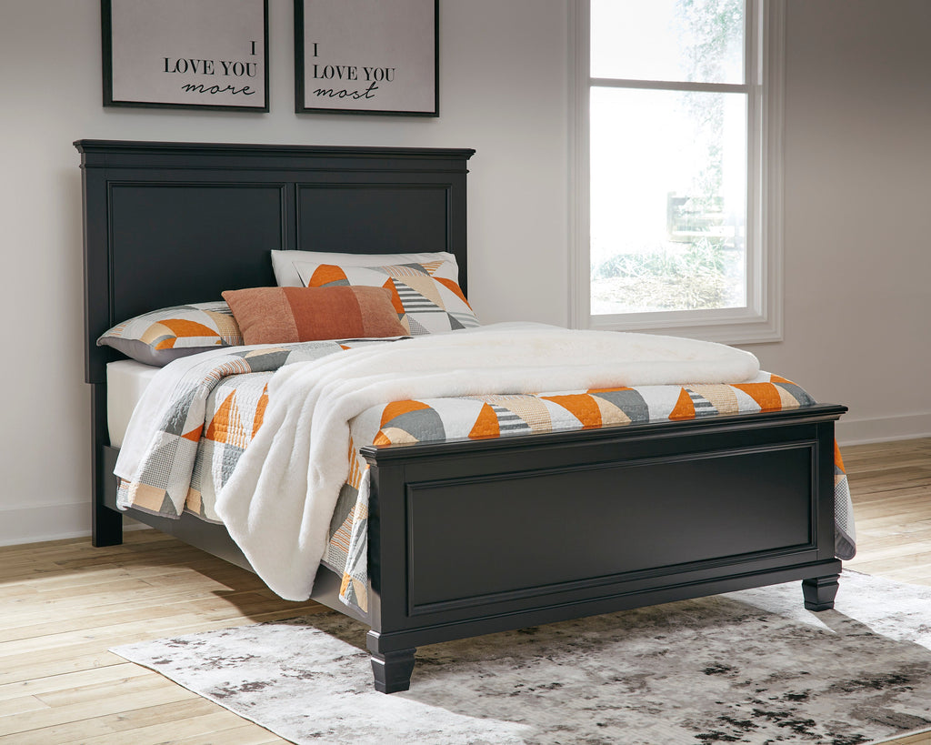 Lanolee Black Full Panel 6-Piece Bedroom Set w/ 2 Nightstands