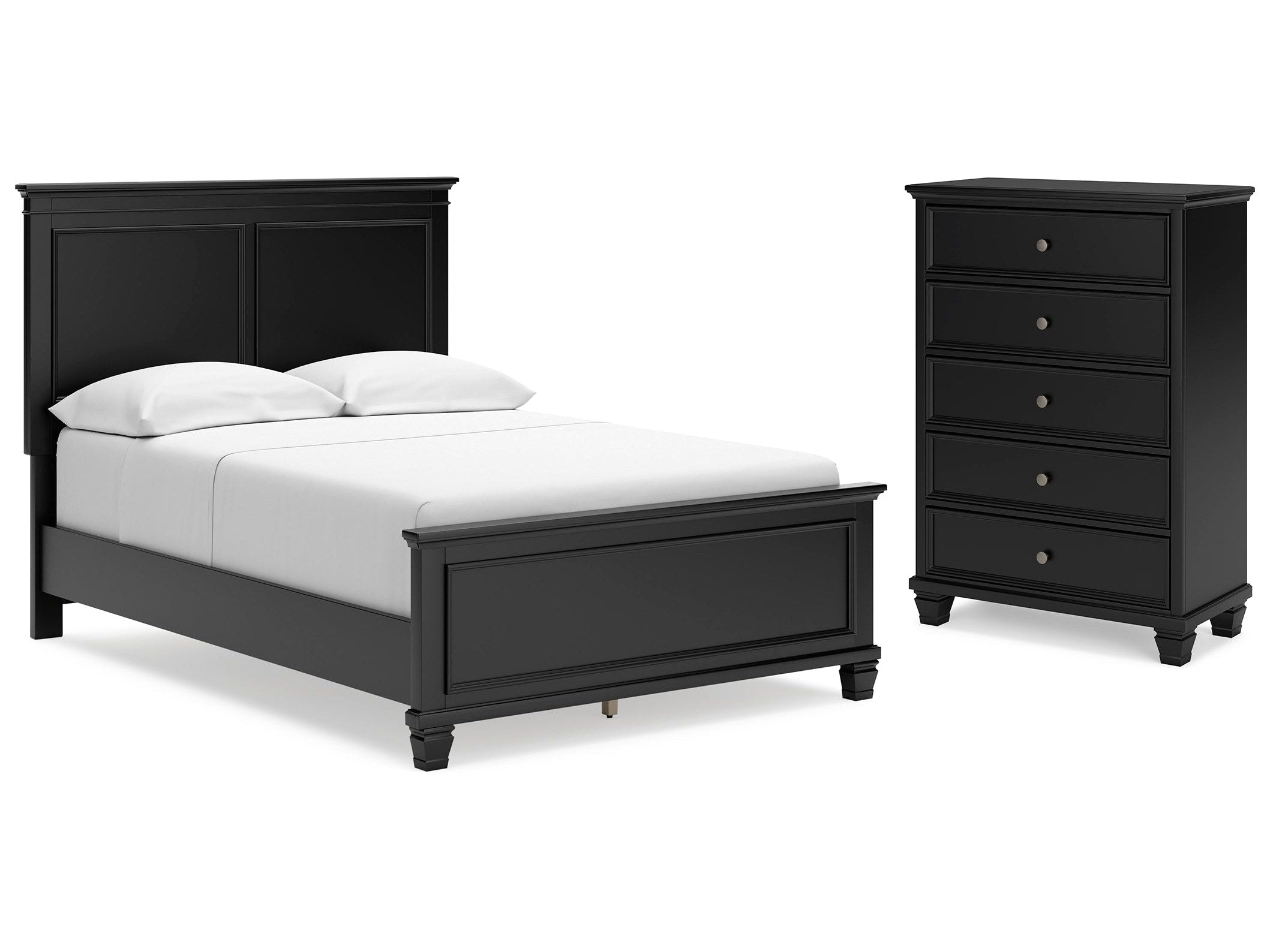 Lanolee Black Full Panel Bedroom Set with Chest