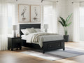Lanolee Black Full Panel Storage Bed