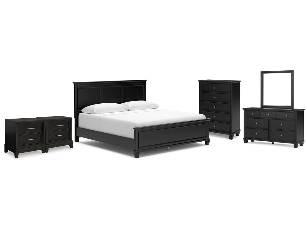 Lanolee King Panel Bedroom Set, Black