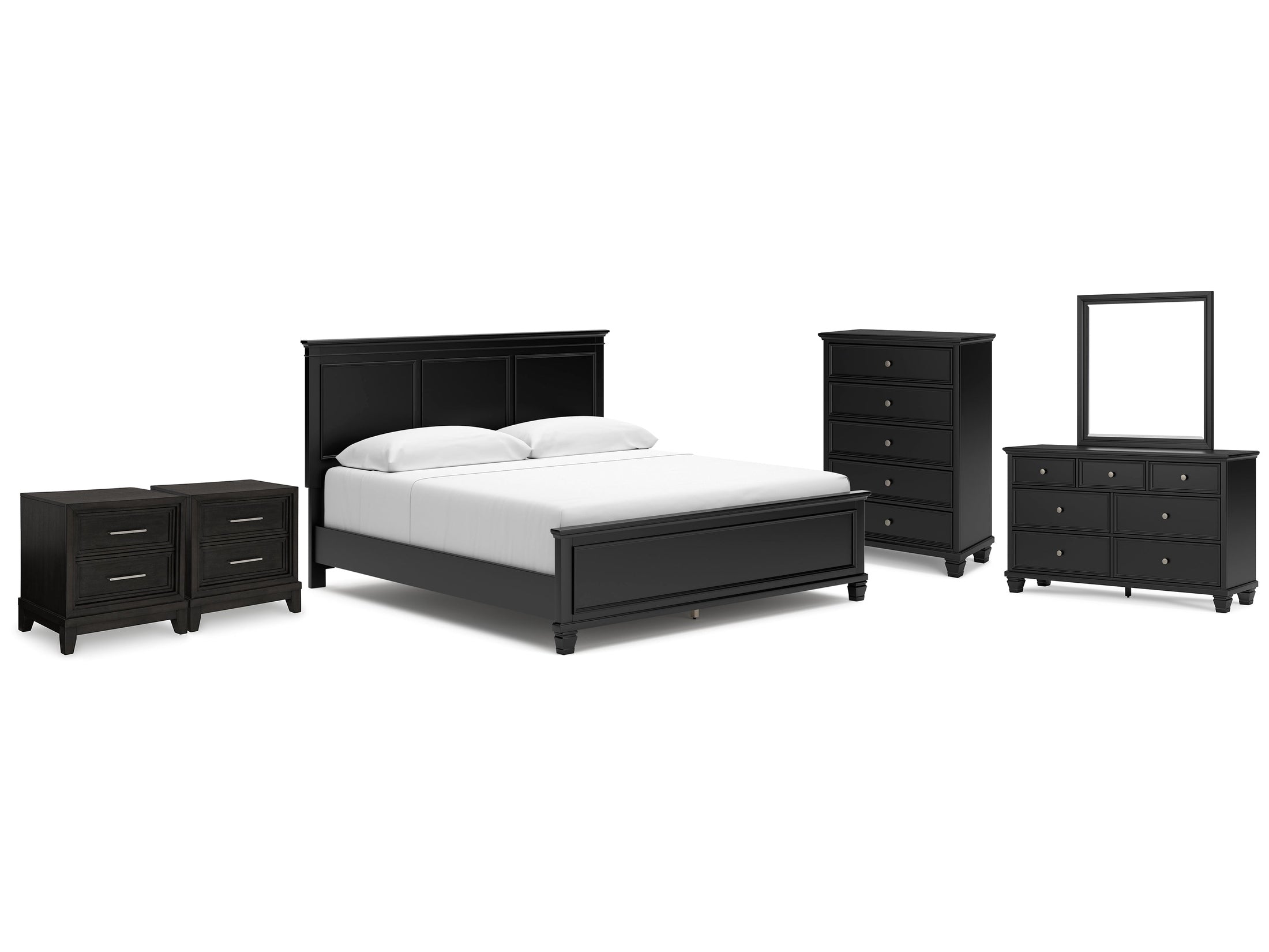 Lanolee King Panel Bedroom Set, Black