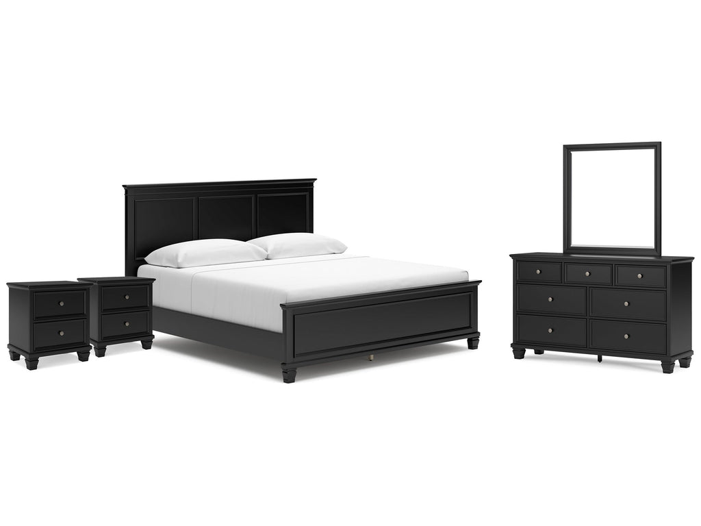 Lanolee King Panel Bedroom Set, Black