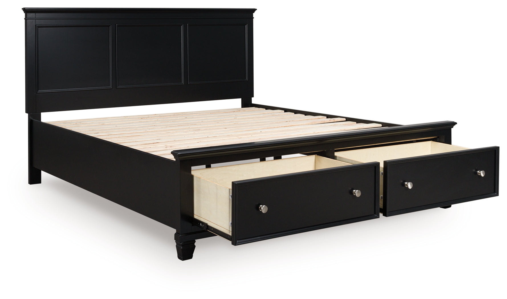 Lanolee Black King Panel Storage Bed