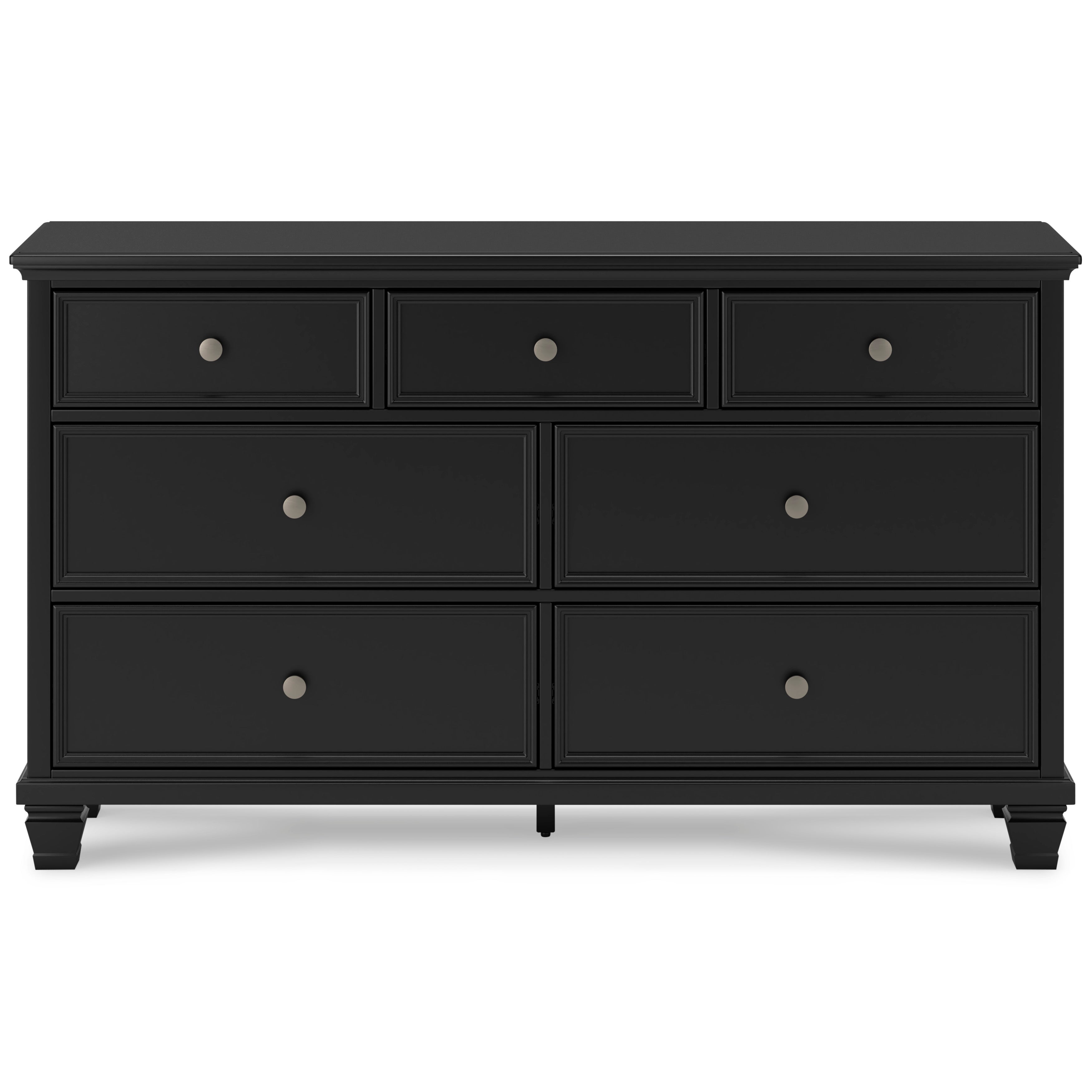 Lanolee Black Queen Panel 6-Piece Bedroom Set w/ 2 Nightstands