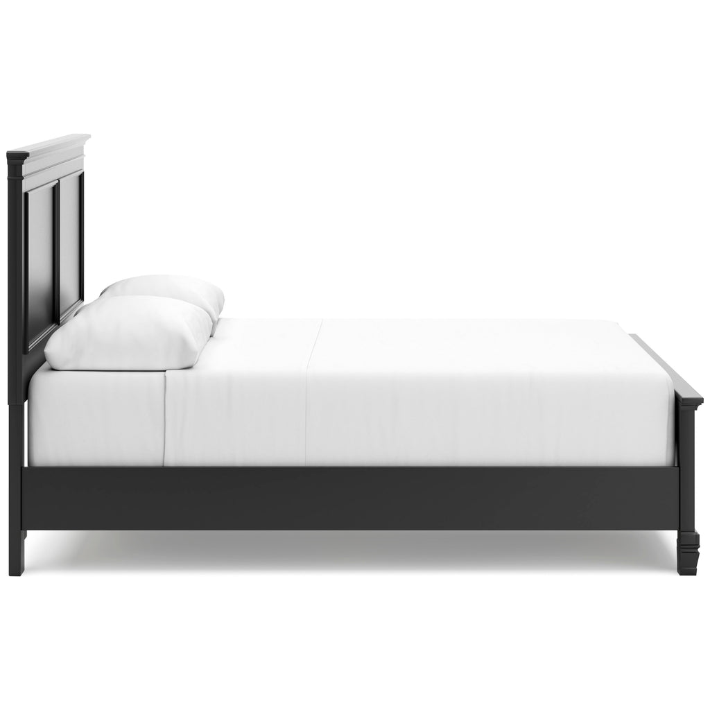 Lanolee Black Queen Panel 5-Piece Bedroom Set w/ 2 Nightstands