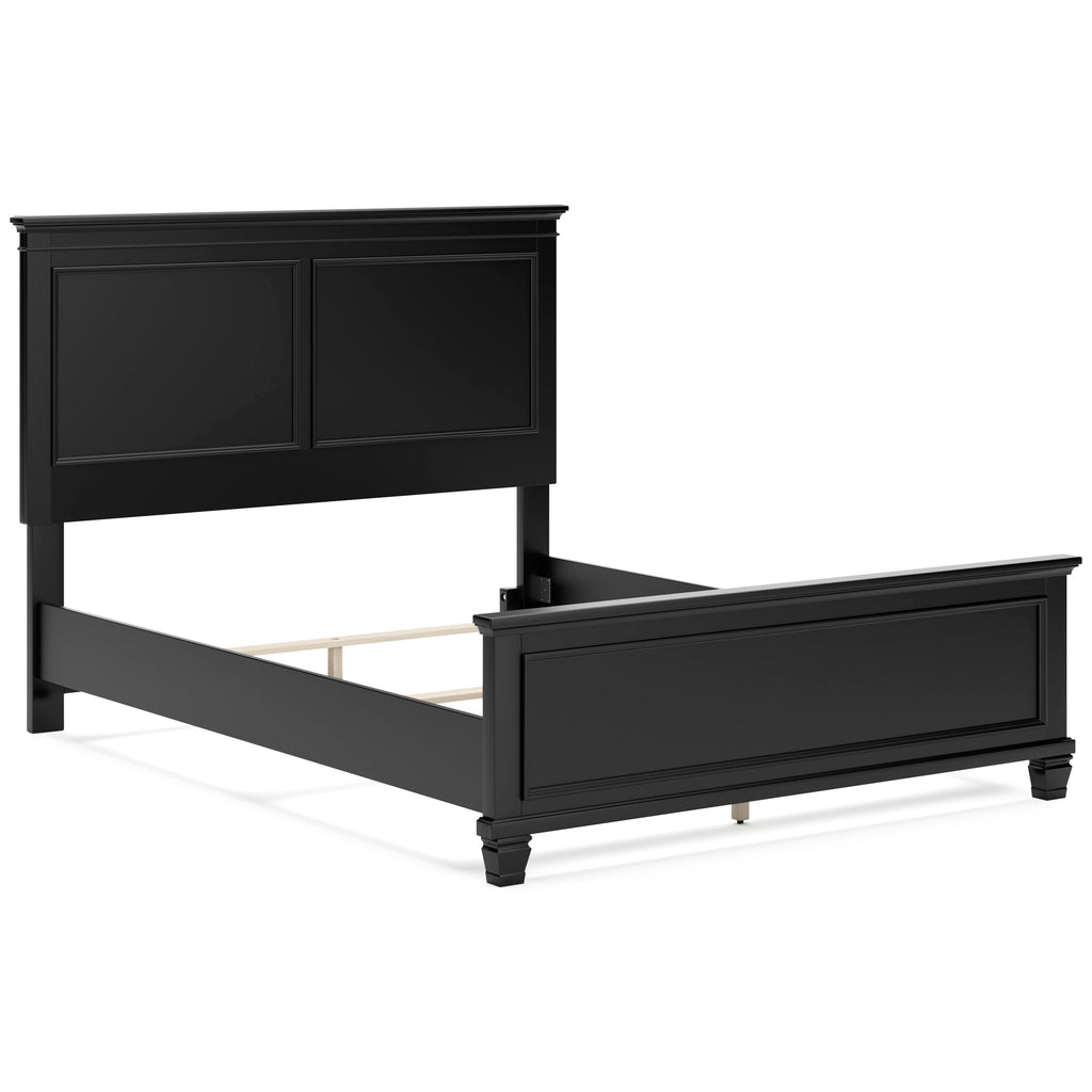 Lanolee Black Queen Panel 5-Piece Bedroom Set w/ 2 Nightstands