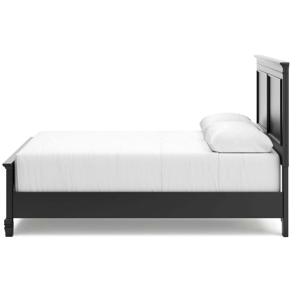 Lanolee Black Queen Panel 5-Piece Bedroom Set w/ 2 Nightstands