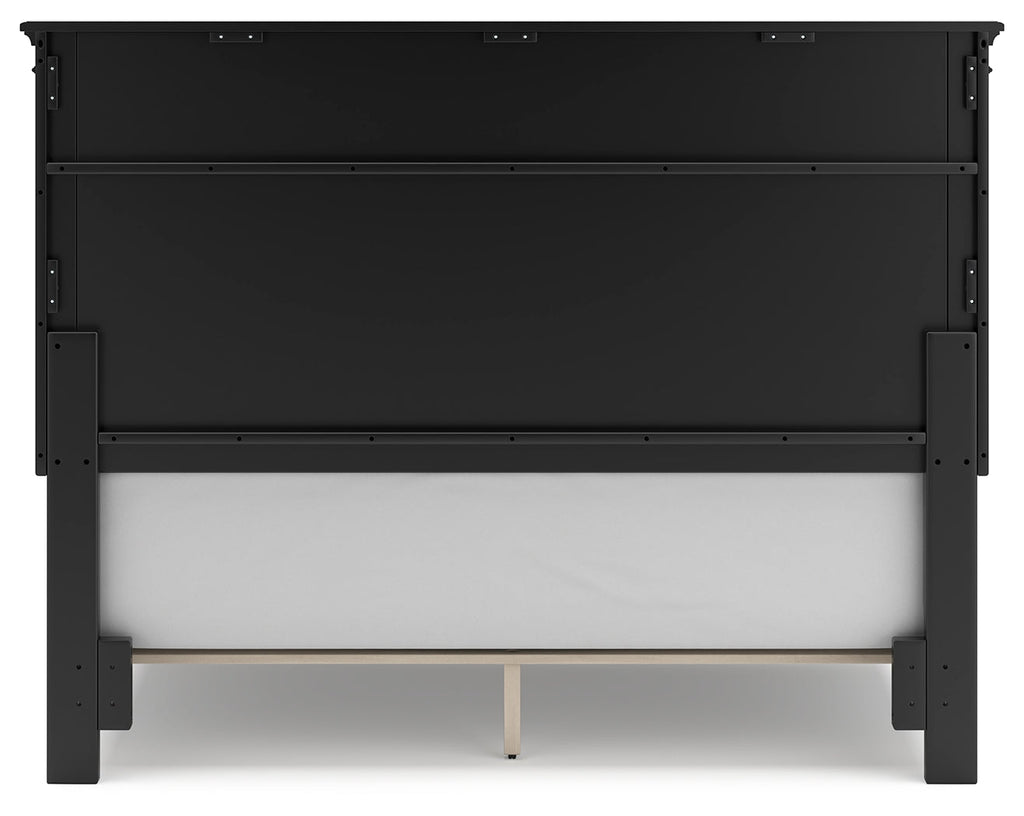 Lanolee Queen Panel Bed, Dresser, Mirror and Nightstand, Black
