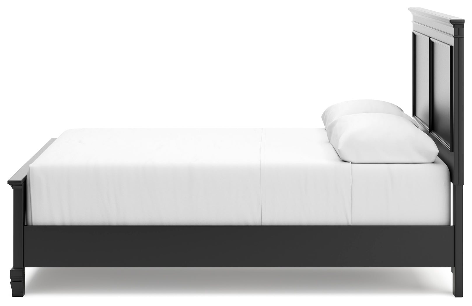 Lanolee Queen Panel Bed, Dresser, Mirror and Nightstand, Black