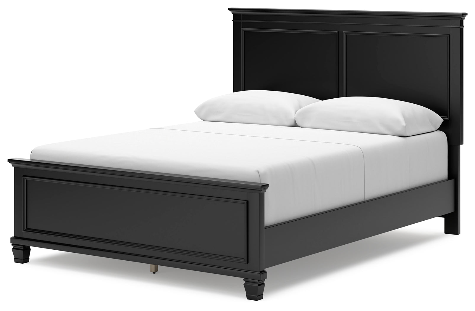Lanolee Queen Panel Bed, Dresser, Mirror and Nightstand, Black