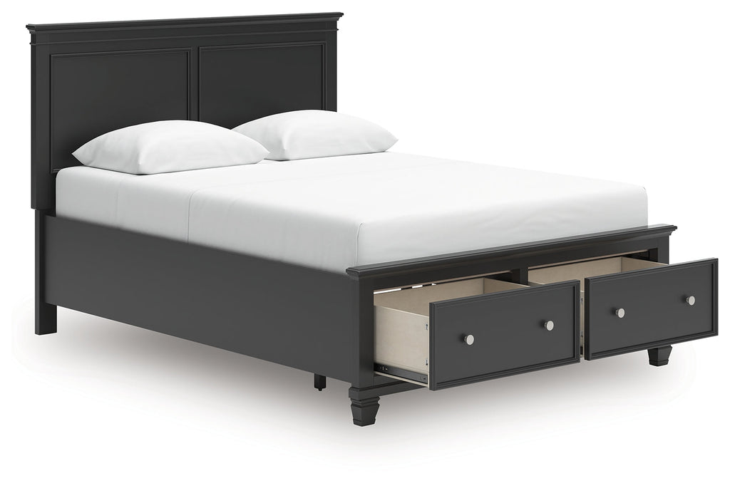 Lanolee Black Queen Panel Storage Bed