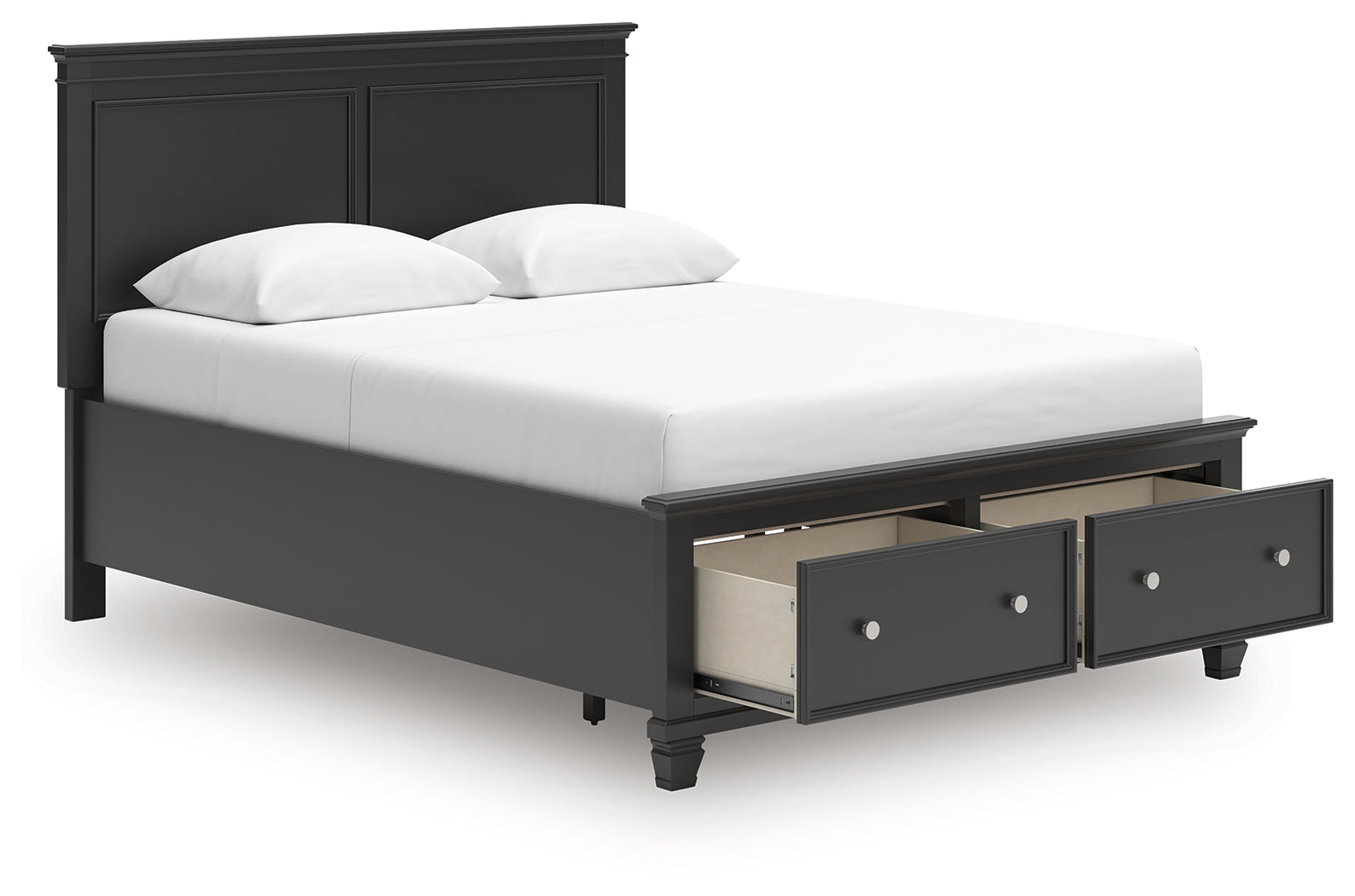 Lanolee Black Queen Panel Storage Bed