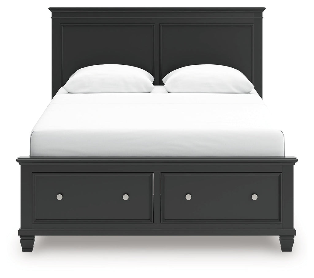 Lanolee Black Queen Panel Storage Bed