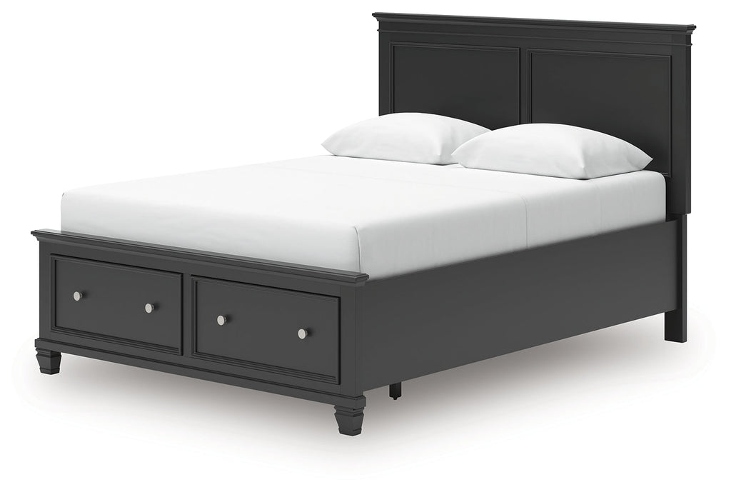 Lanolee Black Queen Panel Storage Bed