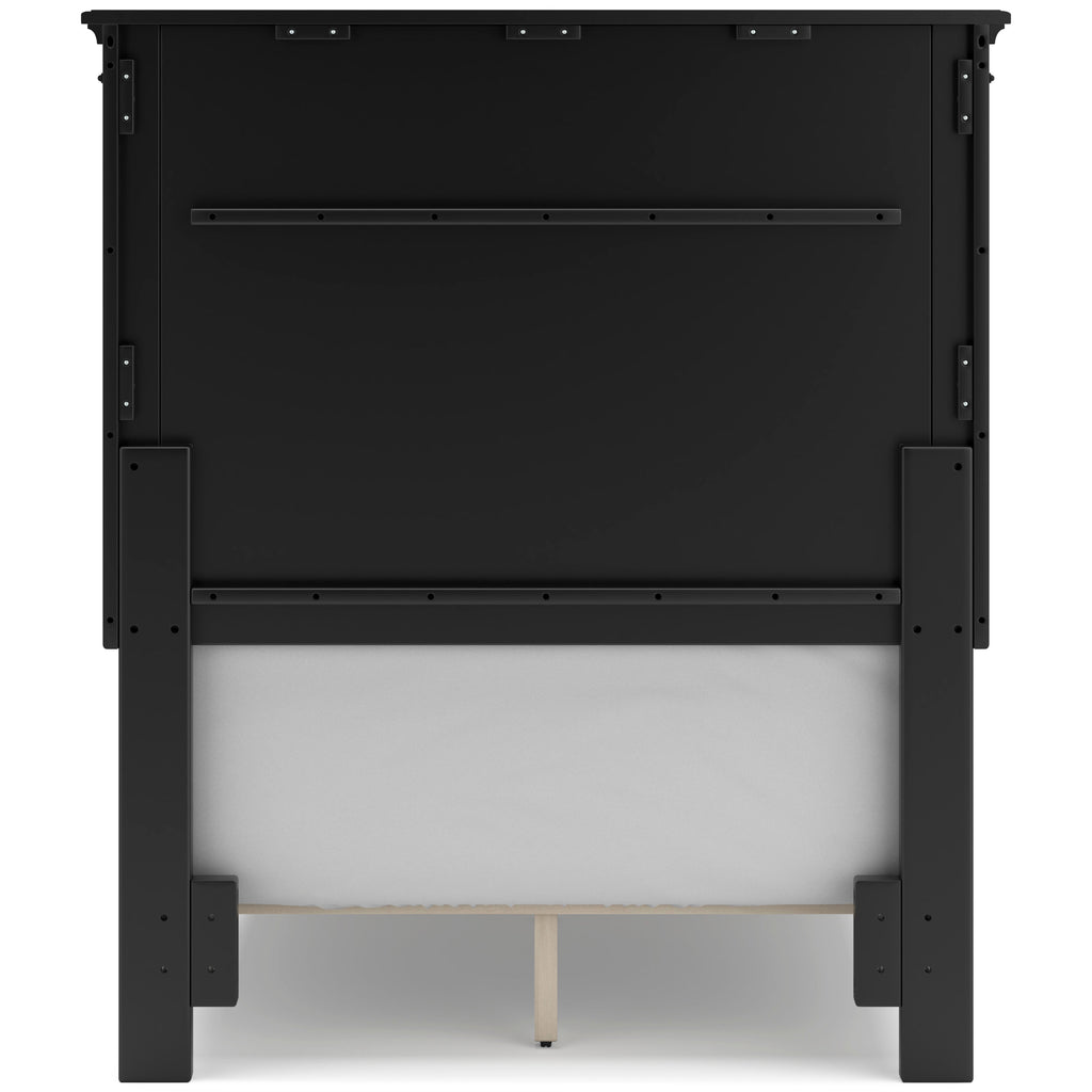 Lanolee Black Twin Panel 6-Piece Bedroom Set w/ 2 Nightstands