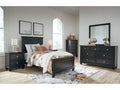 Lanolee Black Twin Panel 5-Piece Bedroom Set