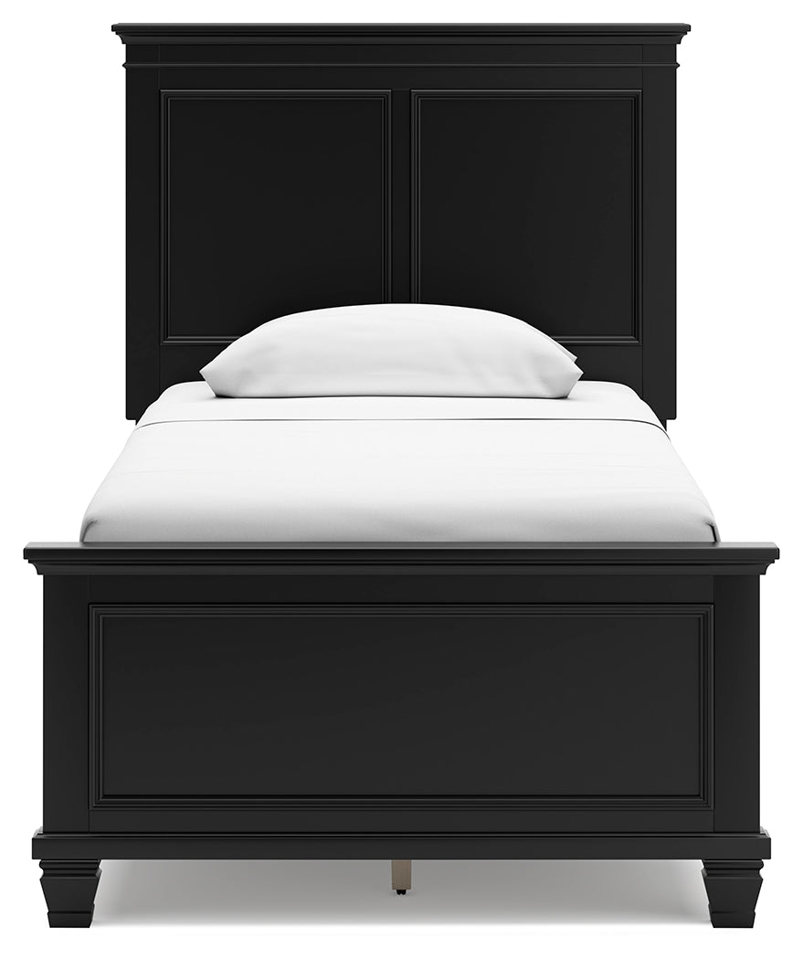 Lanolee Black Twin Panel Bedroom Set with Chest