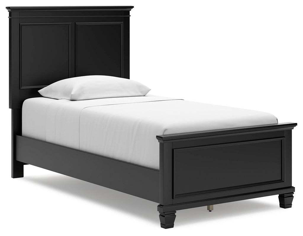 Lanolee Black Twin Panel Bedroom Set with Chest