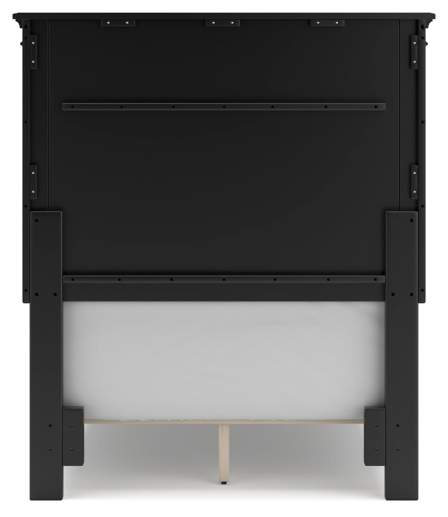 Lanolee Black Twin Panel Bedroom Set with Chest