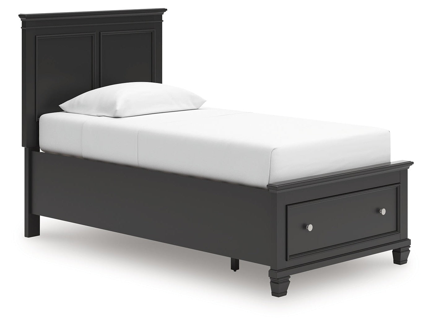 Lanolee Black Twin Panel Storage Bed