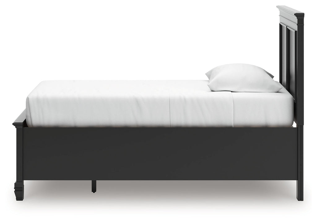 Lanolee Black Twin Panel Storage Bed