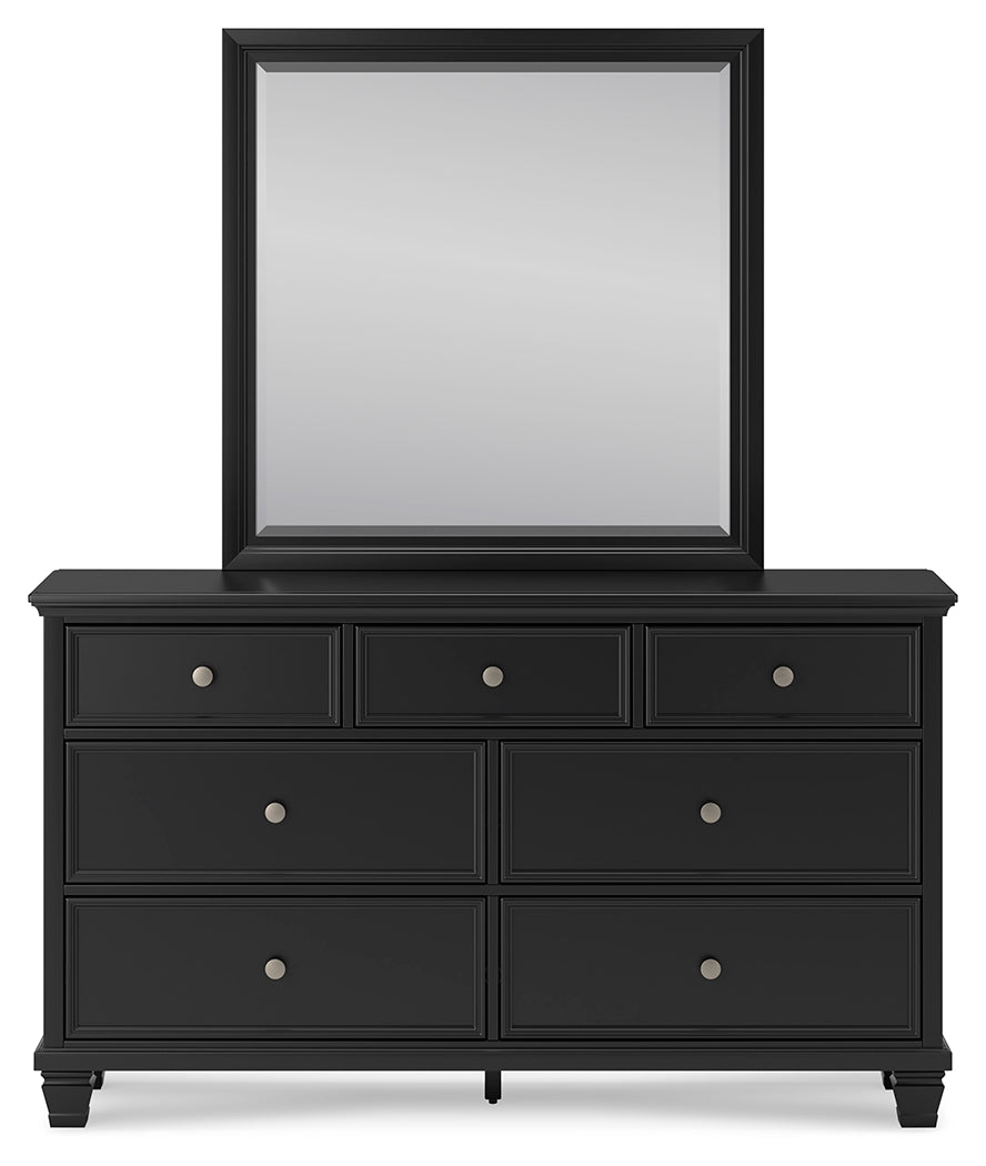 Lanolee Twin Panel Bedroom Set with Dresser and Mirror