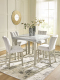 Larawyn Bisque Counter Height Dining Table and 4 Barstools