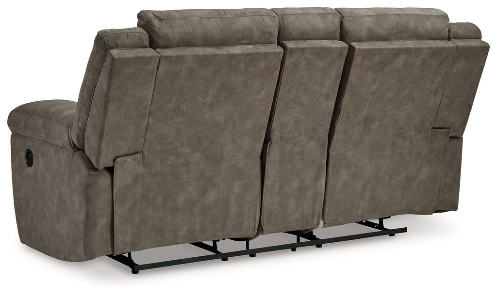 Laresview Fossil Reclining Loveseat w/Console