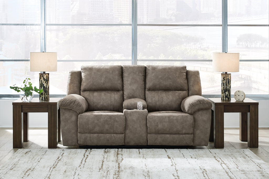 Laresview Fossil Reclining Sofa and Loveseat