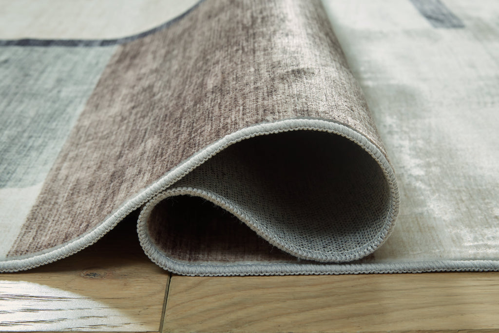 Larkport Cream/Brown/Gray Washable Large Rug