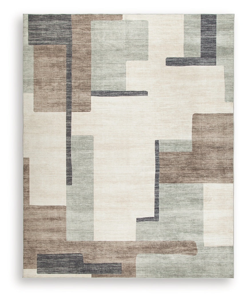 Larkport Cream/Brown/Gray Washable Large Rug