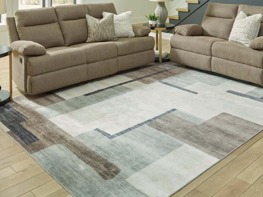 Larkport Cream/Brown/Gray Washable Large Rug