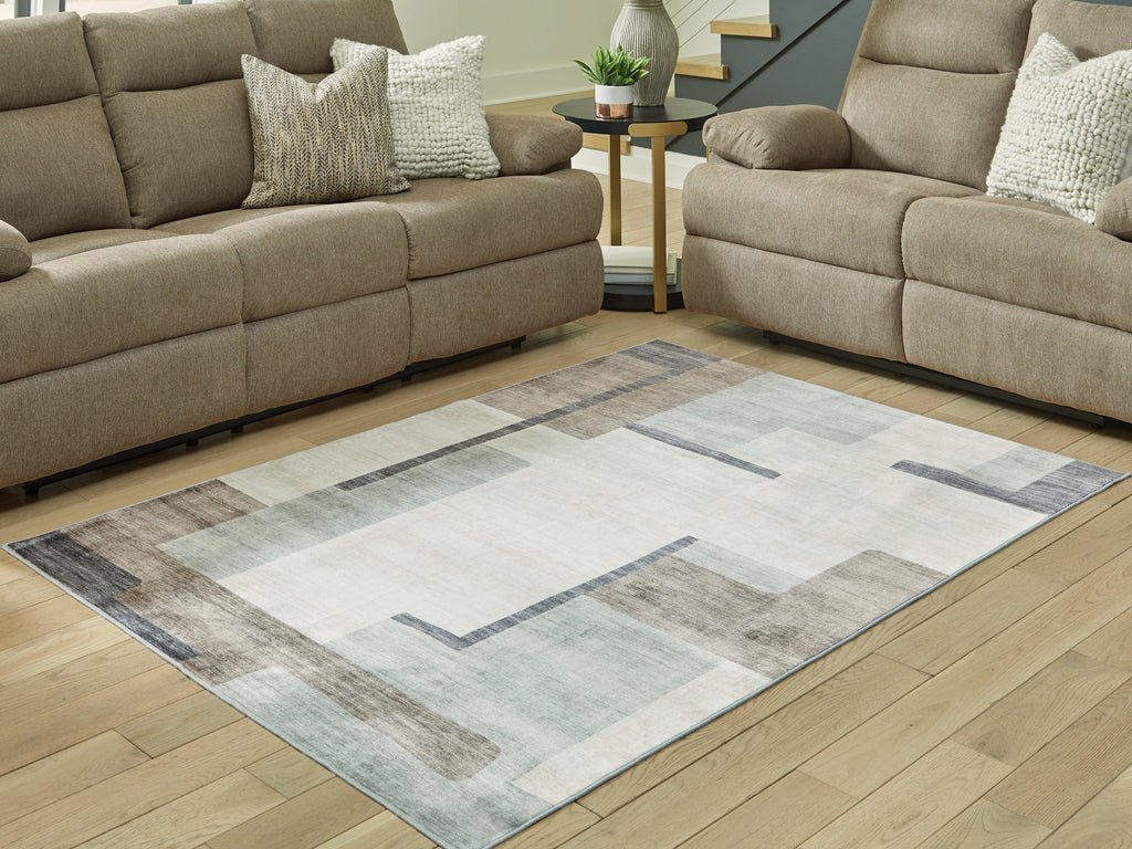 Larkport Cream/Brown/Gray Washable Medium Rug