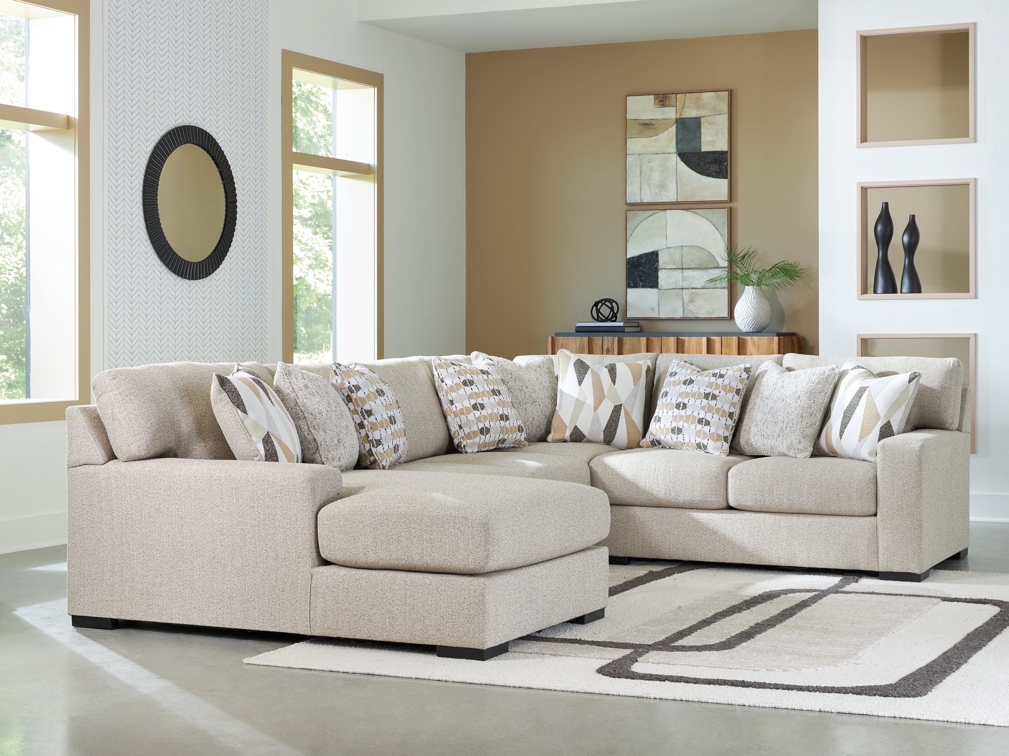 Laurelgrove Pebble 4-Piece Sectional with Left Chaise