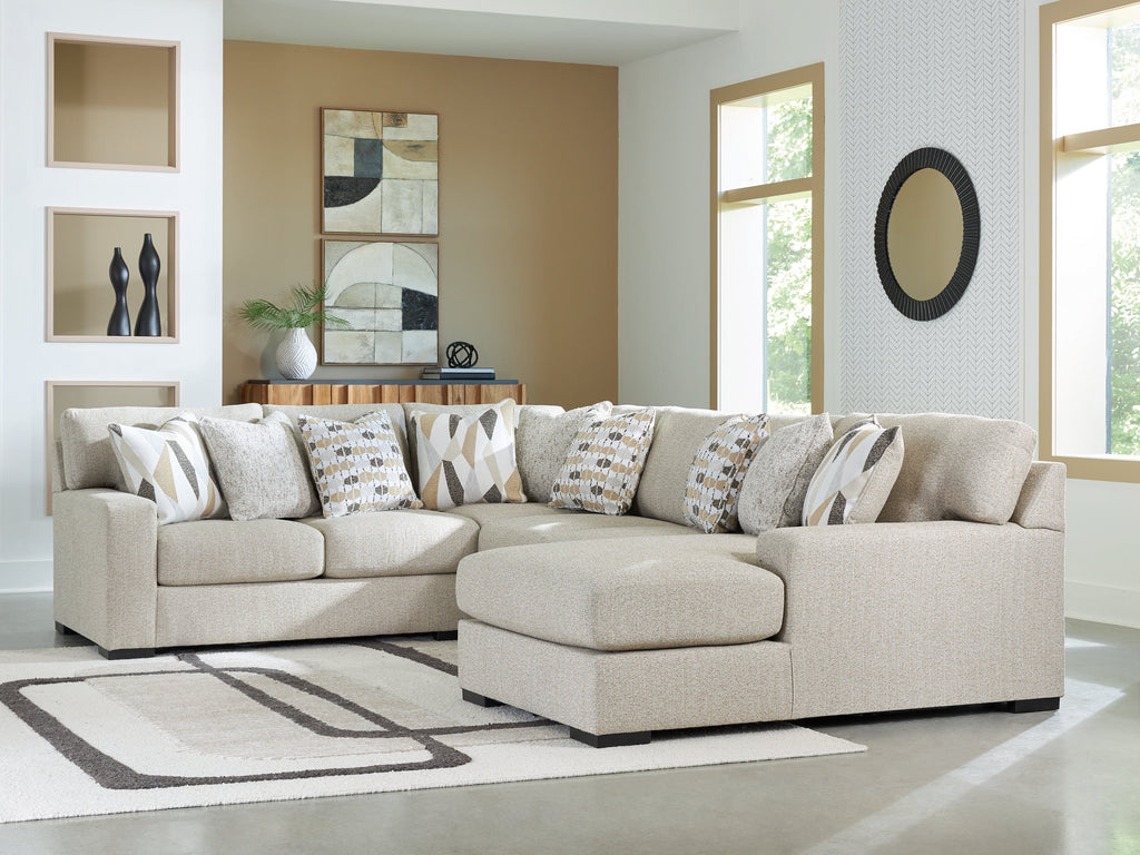 Laurelgrove Pebble 4-Piece Sectional with Right Chaise