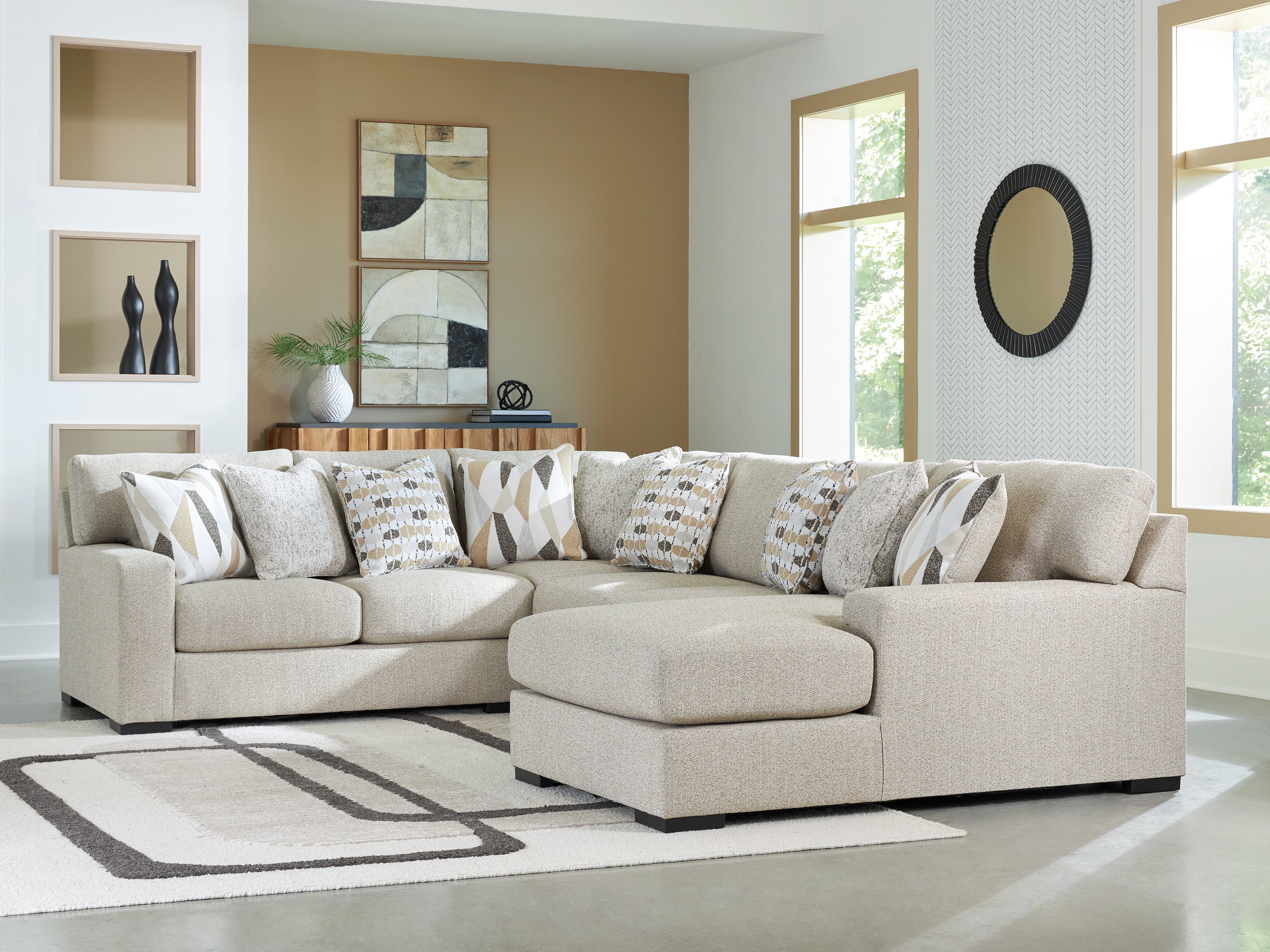 Laurelgrove Pebble 4-Piece Sectional with Right Chaise