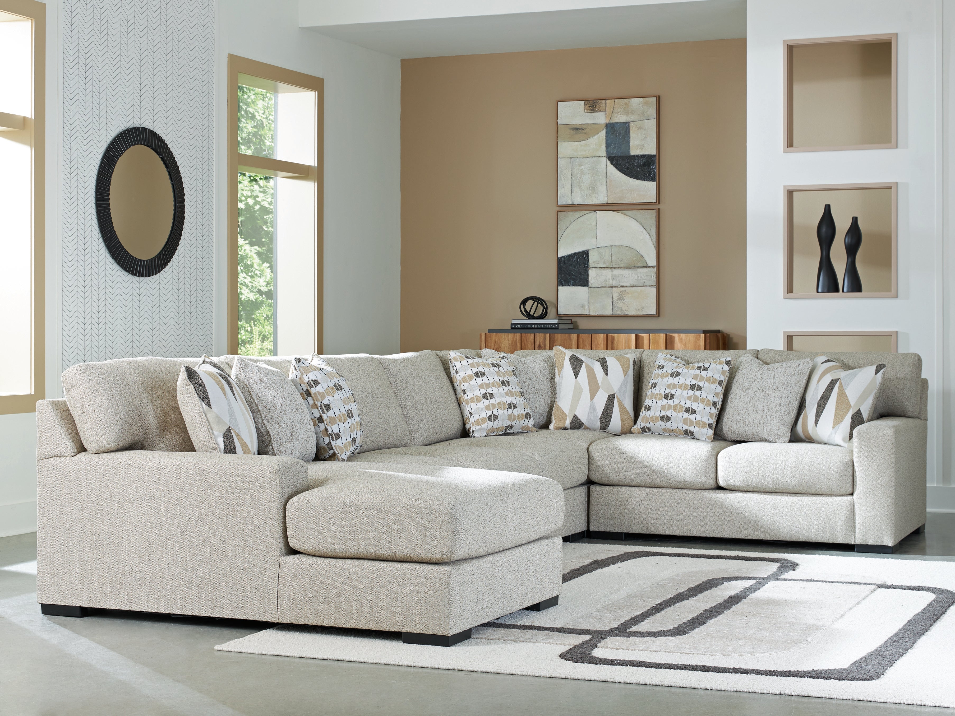 Laurelgrove Pebble 5-Piece Sectional with Left Chaise