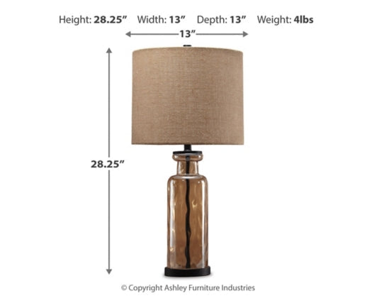 Laurentia Glass Table Lamp in Champagne